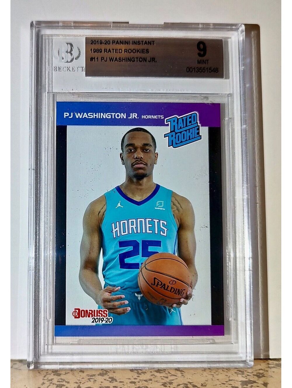 PJ Washington Jr 2019-20 Panini NBA #11 Rated Rookies 1/3431 BGS 9 Hornets
